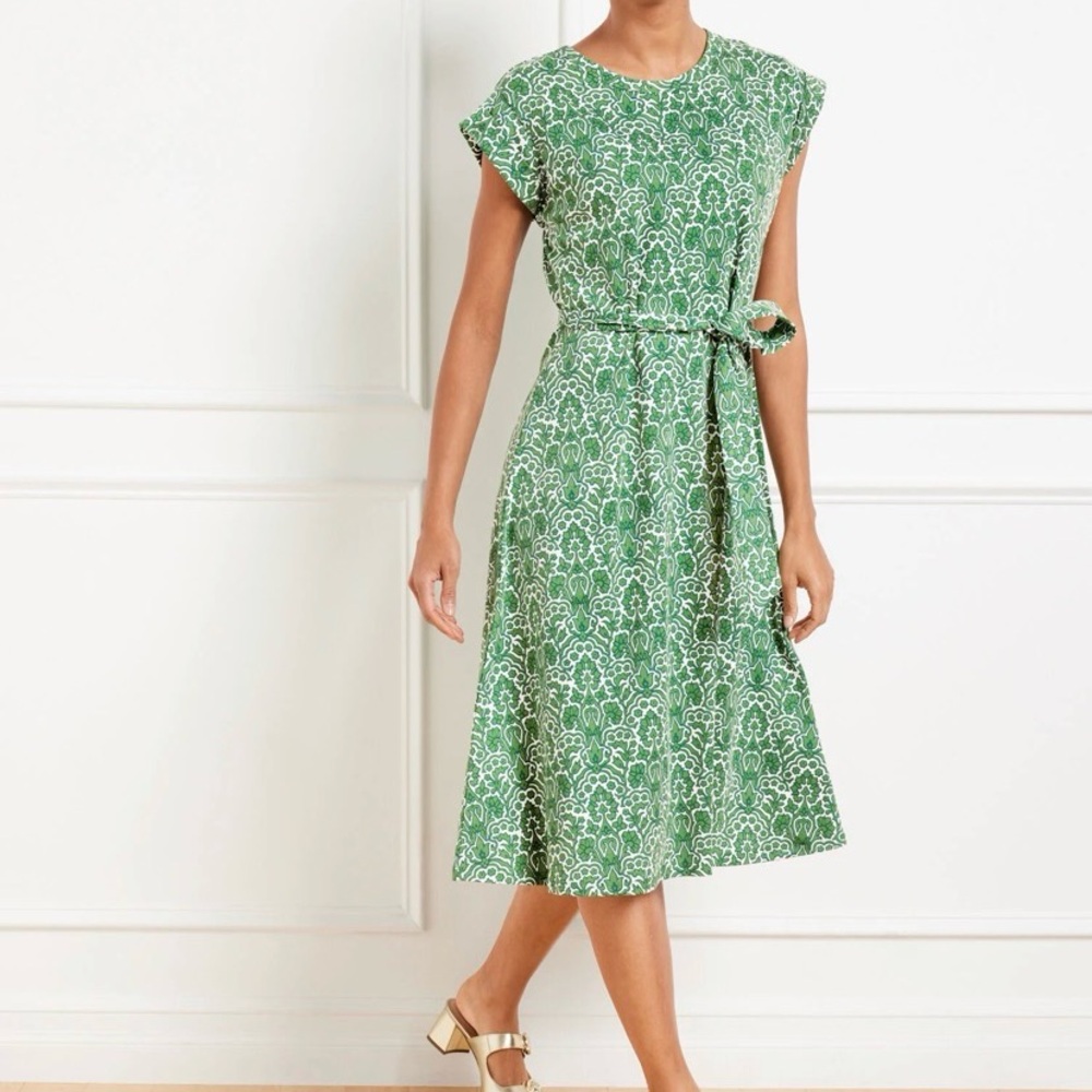 Talbots fit and flare woodland fern dress, NWOT